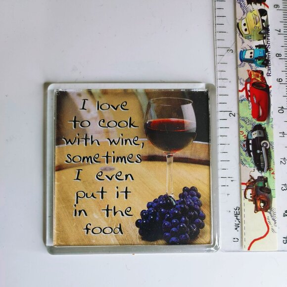 I Love to Cook With Wine Funny Fridge Magnet Souvenir - Picture 3 of 3